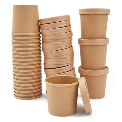 China Disposable Biodegradable Salad Bowl Coated With Lid 35 40Oz Eco Friendly Paper Disposable Bowl Pla Packing for sale