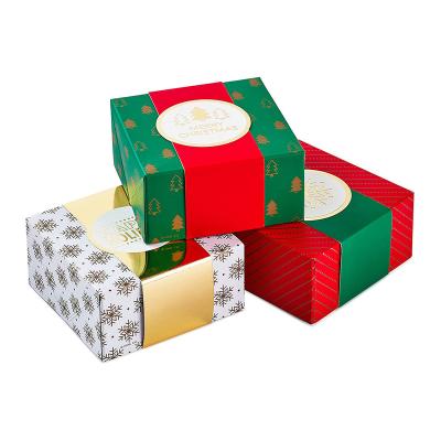 China Recycled Materials 2022 2023 New Product Custom Logo Foldable Nuts Sweet Cookie Packaging Paper Boxes Navidad Natale Christmas Products for sale