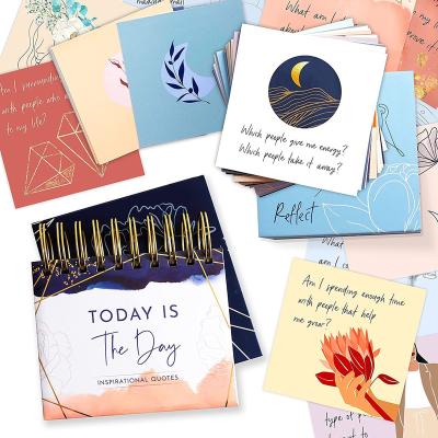 China Chalkboard Calendar Self Reflection Motivational Cards for Women Desk Calendar 2023 Inspired Flip Printing Calendar Gift Set for sale