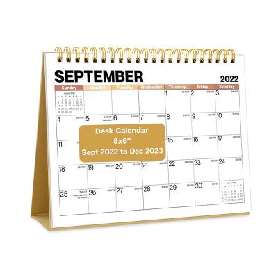 China Table Calendar September 2022 December 2023 Stands Calendar For Desk Calendar Desk Stand Customized Home Office Decor for sale