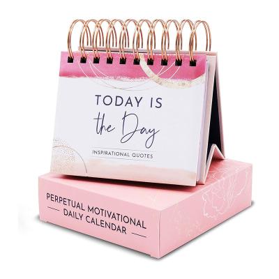 China Table Calendar Flip Desktop Motivation Table Desk Inspired Calendar 365 Day Quotes Printing Customized Calendar 2023 Stand Custom for sale