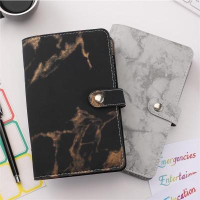 China Leather Magnetic Cover Premium A6 Maker PU Book Match Marble Budget Planner Binding Budget Planner for sale