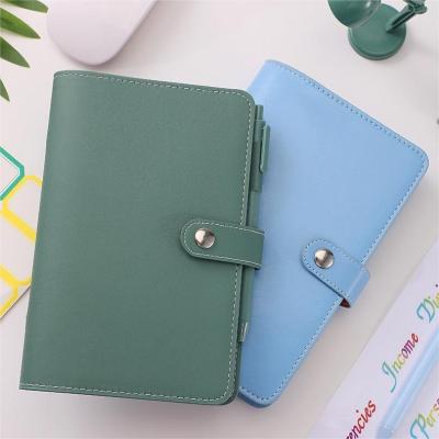 China Magnetic Custom Financial Expense Tracker PU Notebook Agenda Budget Planner Premium Leather Diary With Cash Pocket for sale