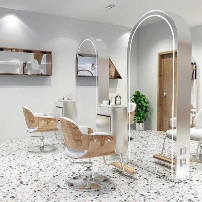 China Desktop beauty lighted led haircut salon light illuminated mirror for Barber Shop for sale