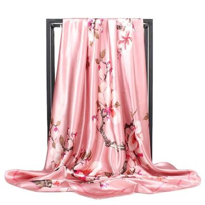 China European American Hot Goods Cheap Square Scarf For Women Square Muslim Satin 90x90cm Bawal Hijab Silk Scarf for sale