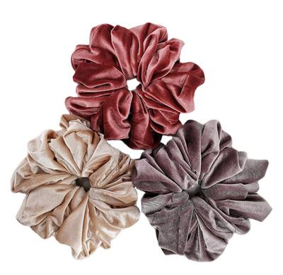 China P.healthy Hair Acacessory Customize Beautiful Velvet Hair Scrunchies Muslim Hair Scrunchies Elastic Velvet Hair Accessories for sale