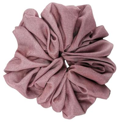 China Scrunchies 2022 Beautiful Tencel Denim Scrunchies New Design Women Tencel Denim Muslim Hair Scrunchies for sale