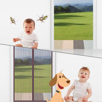 China Australia Modern Fine Mesh Magnetic Retractable Automatic Closing Fly Screen Door Curtain for sale