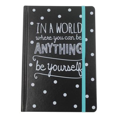 China Custom Printing Hardcover Plan Notebook 96 Sheets Hardcover Executive Black Paper Notebook for sale