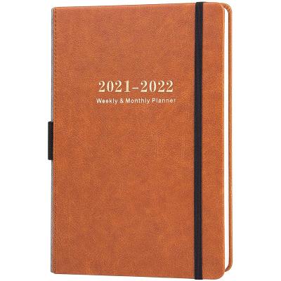 China 2022 Logo Diary PU Leather Soft Cover A5 Hardcover Notebook Leather Notebook Weekly Daily Planner Custom Hardcover Journal for sale