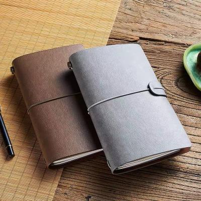 China Please Consult for Details Custom Vintage Soft Cover PU Notebook Solid Color Leather Journal Leather Tied Notebook with Line for sale