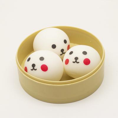 China Releasing Pressure Supplier TPR Simulation Hog ​​Chick Balls Steamed Stuffed Bun Stress Stir Squishy Animal Toys With Steamer for sale