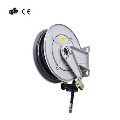 China Oil Resistant Rubber Hose Retractable Metal Hose Reel With Double Arm for sale