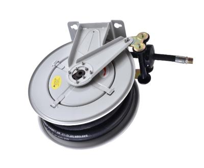 China SAE 100R1AT Retractable Heavy Duty Double Arm Oil Metal Hose Reel for sale