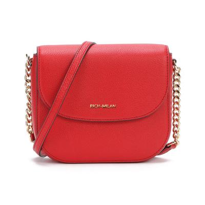 China New High Quality Fashion Saddle Bag Chain With PU Shoulder Cross - Body Bag Lychee Texture Custom Logo for sale