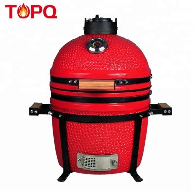 China TOPQ adjustable size 15 inch ceramic charcoal tabletop kamado barbecue grill for sale