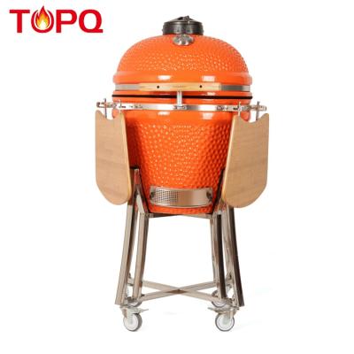 China China factory TOPQ adjustable classic size 21 inch outdoor ceramic pellet asador kamado vertical barbecue grill for sale