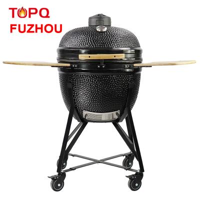 China TOPQ adjustable size garden oven shaped 25 inch ceramic kamado pellet clay tandoor smoker barbecue grill for sale