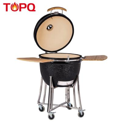 China TOPQ Height Adjustable Top Selling 25 Inch Ceramic Kamado Product With Bamboo Sides for sale