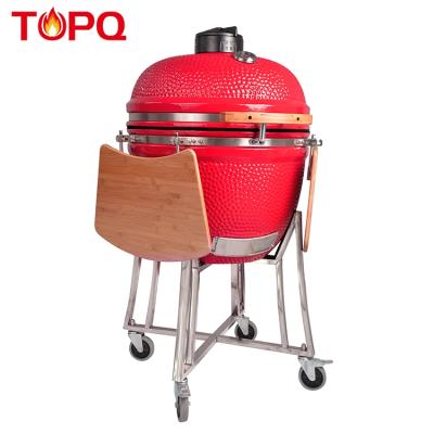 China Height Adjustable Red Topq XL Kamado Avocado Charcoal BBQ Grill Smoker for sale