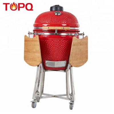 China TOPQ Height Adjustable Large Kamado Ceramic BBQ Smoker Garden Kamodo 23 Inch Grill for sale