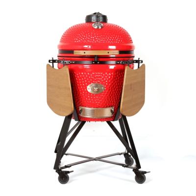 China TOPQ Adjustable Height 21 Inch BBQ Smoker Shaped Outdoor Charcoal Grill Ceramic BBQ Kamado for sale