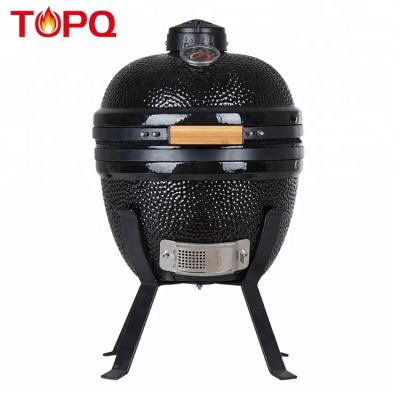 China TOPQ Charco 14 Inch Red Ceramic Commercial Japanese Mini Folding Barbecue Smoker for sale