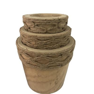 China Europe Planters Outdoor Pot Indoor Wooden Flower Pots and Rustic Wooden Planter Crafts for sale