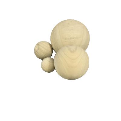 China Eco-friendly Europe Round Natural Wood Bead DIY Wooden Bead Christmas Wooden Balls Without Hole for sale