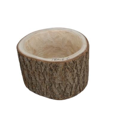 China Europe top quantity wooden craft handmade garden round tray/box for planting flower for sale