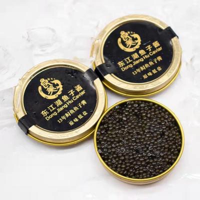 China Fresh Beluga Sturgeon Caviar Black Liangmei Sturgeon Caviar 10G for sale