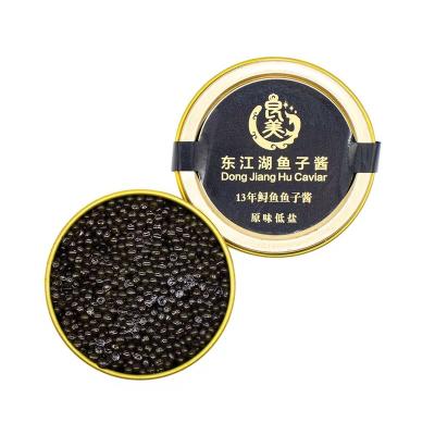 China Fresh Caviar Zixing Liangmei Dongjianghu Sturgeon Black Caviar 10G Price for sale