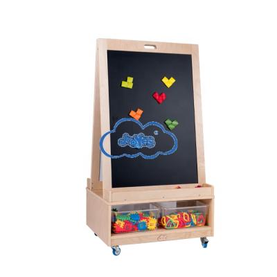 China Comfortable Mobile Preschool Classroom Two Sides Magnetic Blackboard Kids Whiteboard for sale