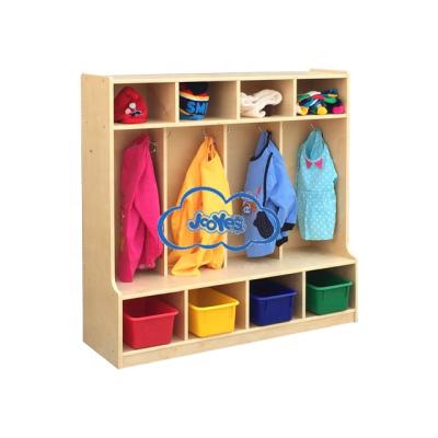 China Childhood Ranch Series Cozy Kindergarten School Bag Cabinet Daycare Furniture Preschool for sale