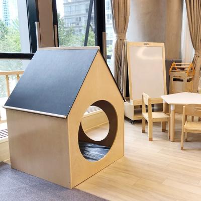 China Childcare Facilities Wooden Dollhouse Furniture Eco - Friendly Material Play House For Children for sale