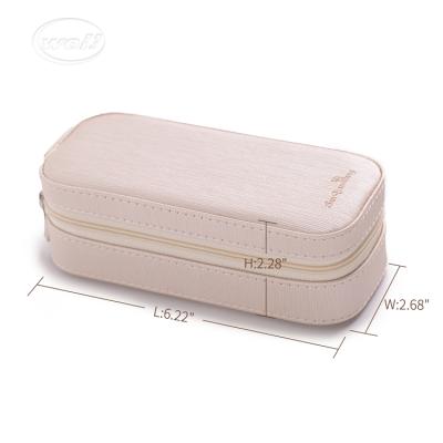 China Leather Organizer Custom Logo Small Travel Jewelry Box Portable Women PU Velvet Jewelry Gift Storage Packaging Boxes Wholesale for sale