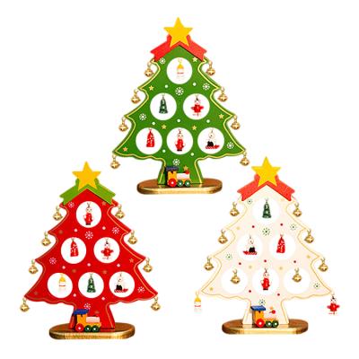 China Christmas layout for each location Christmas decorations, small wooden Christmas tree ornaments, one piece mini Christmas tree for sale