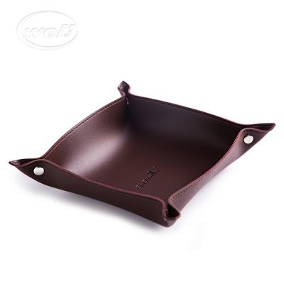 China Durable Leather Die Tray And Folding PU Valet Storage Tray for sale