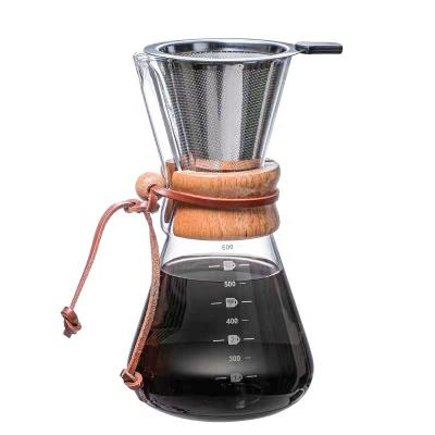 China Viable Custom Wholesale Handmade KLP Coffee Maker Glass Jar With Wood Insulation for sale