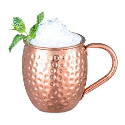 China KLP sustainable design smirnoff stoli antique vodka hammered moscow mule copper mug for sale