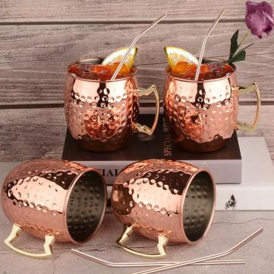 China Viable Mule Cup Moscow Hit KLP Cup Wine Glass Mugs Stainless Steel-Copper Beer Mug With Copper-Plated Mirror for sale