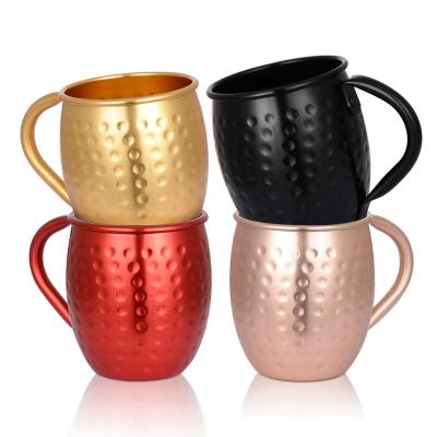 China Sustainable KLP Environmental Protection Mug Cup Can Recycle Hammer Point Cold Drinks Moscow Mule Aluminum Mug for sale