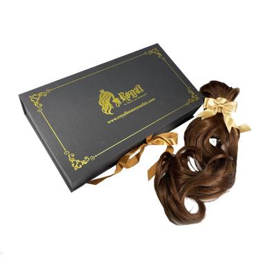 China Disposable Cardboard Box Custom Matte Luxury Thick Hair Wigs Packaging Hair Extension Box OEM Factory for sale