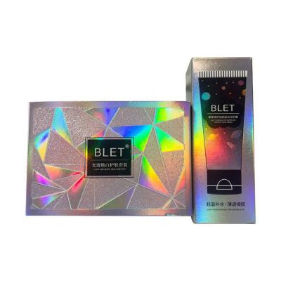 China Disposable Cosmetic Eyelash Packaging Luxurious Holographic Color Paper Box for sale