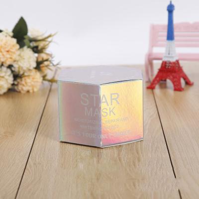 China Laser Case Handmade Paper Square Cards Cosmetics Box Customized Holographic Make Up Box for sale