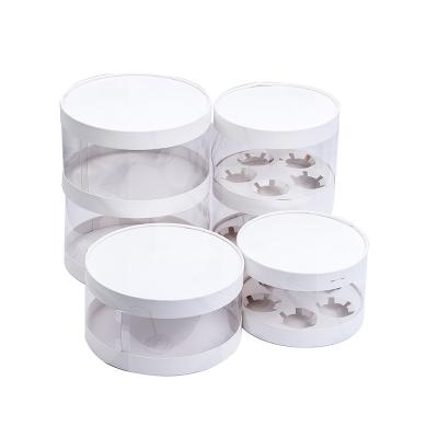 China Cheapest Eco Friendly Recyclable Custom Cupcake Packaging Box Round Shape for sale