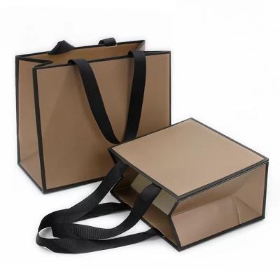 China Handmade Recycled Cardboard Luxury Paper Custom Gift Bag With Handle For Shopping Bag With Your Own Logo for sale