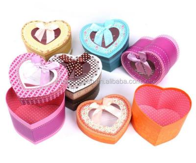 China Handmade Heart Shaped Paper Gift Box With PVC Window for sale