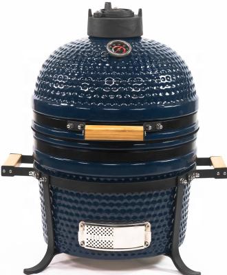 China Easily Assembled Ceramic Grills 15 Inches Portable Kamado Grills Kitchen Charcoal Grills for sale