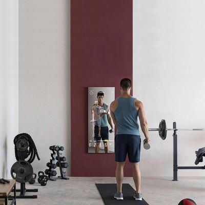 China Home Use Gym Exercise Workout Advertise 43 Inch Large Frame Floor Wall Bluetooth Android Magic Gym Wall Fitness Smart Mirror Display for sale